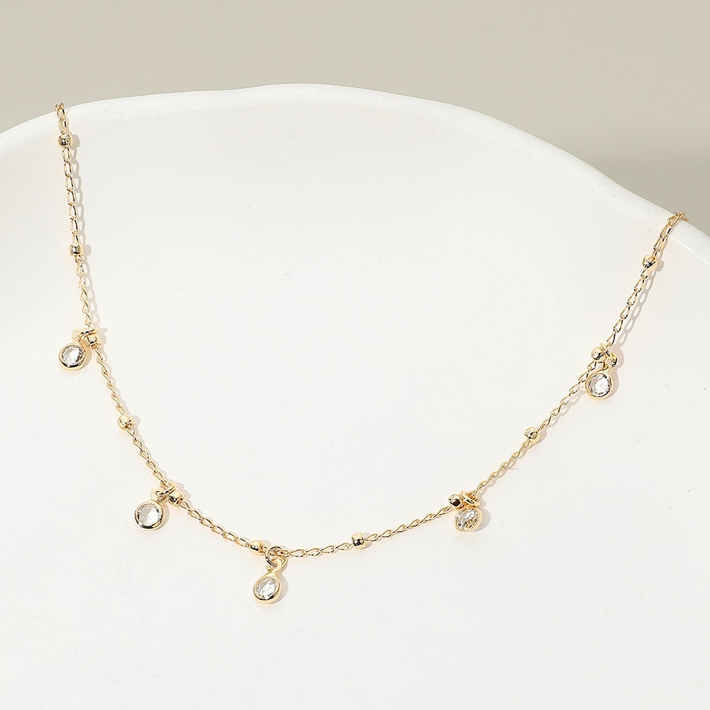 Crystal Charm Beaded Chain Necklace ✨18K Gold Filled